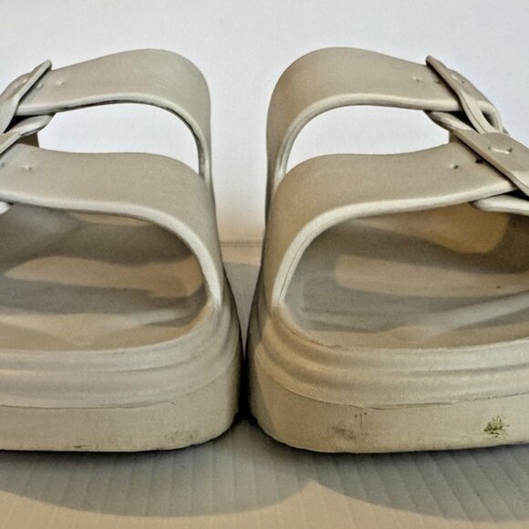 Funky Monkey Double Buckle Slides | Women’s 9 | Beige Comfort Sandals - Picture 11 of 15